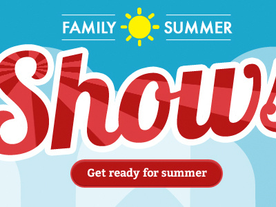 Family summer shows banner advert banner illustration offer online promo sale summer theatre web