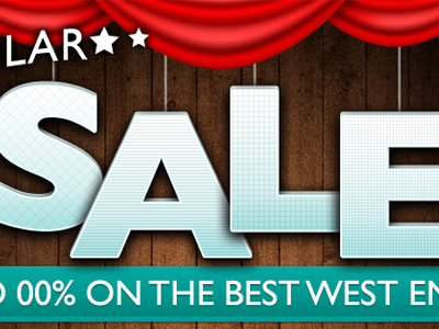 September Spectacular Sale advert banner online promotion sale theatre typography web