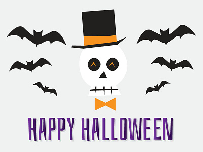 Halloween bat halloween illustration skull