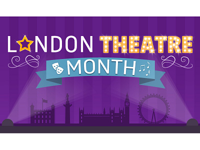 london Theatre Month campaign illustration london month star theatre type typography vector web