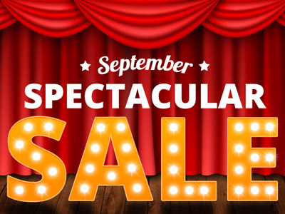 September Sale concept illustration lights sale theatre typography