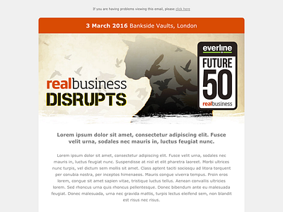 Real Business Disrupts Email business clean design disrupts email minimal responsive responsive design responsive email