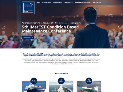 IMarEST conference website clean conference event marine mechanical engineering web design website