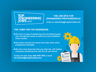 Top Engineering Jobs advert ad advert banner banner ad flat design illustration job advert jobs vacancies
