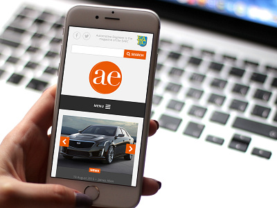 Automotive Engineering website on an iphone automotive engineering iphone mockup responsive website