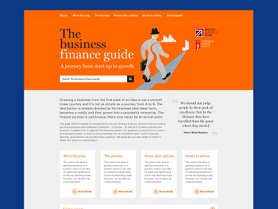 Mock up for the business finance guide business design finance flat guide website