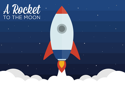 A rocket to the moon illustration rocket space stars vector