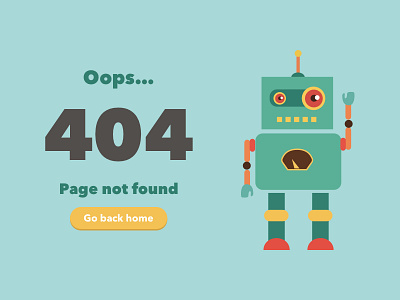 Daily UI challenge #008 — 404 page 404 404 page dailyui robot ui vector