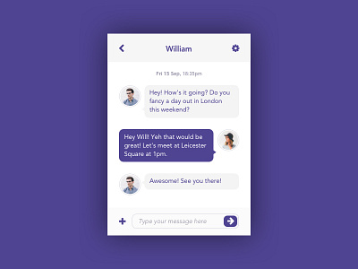 Daily UI challenge #0013 — Direct Messaging dailyui direct messaging message. text ui