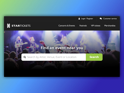 Daily UI challenge #022 — Search dailyui event music event search ui