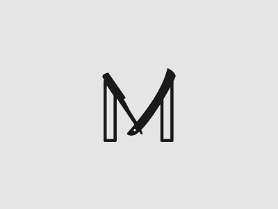 M-barber design graphic design icon logo minimal vector