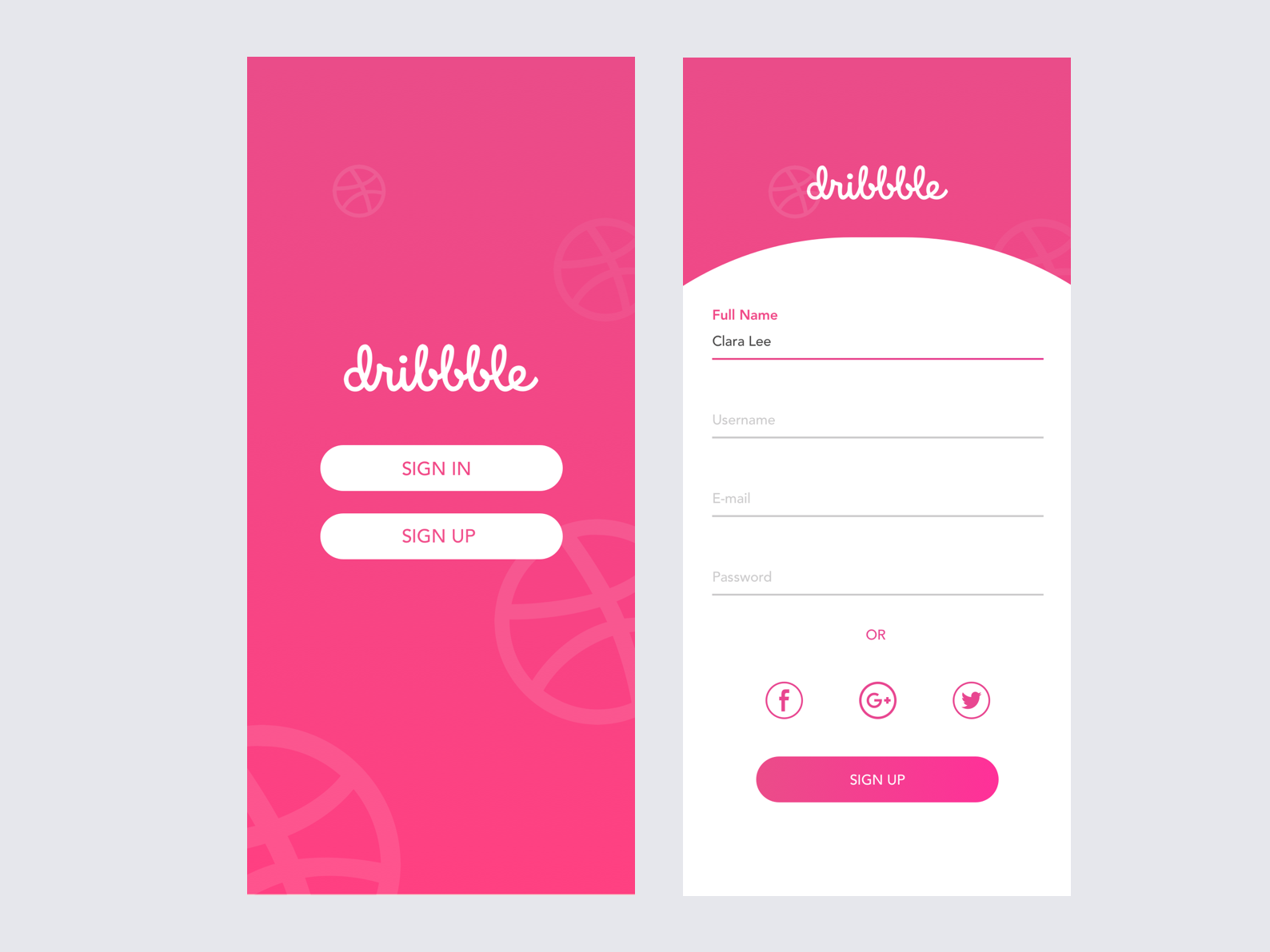 Dribbble Sign Up Page By Clara Lee On Dribbble