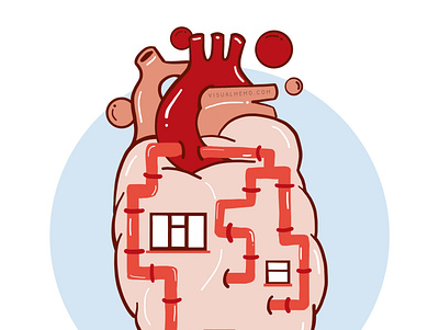 Home is where the heart is branding design digital art digital illustration healthcare icon medical design scientific illustration vector vector illustration