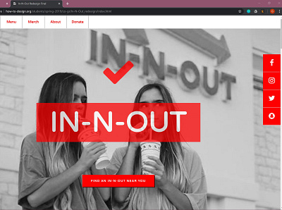 In N Out Hipster Redesign web design