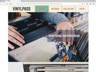 Vinylpass Website About Page branding web design