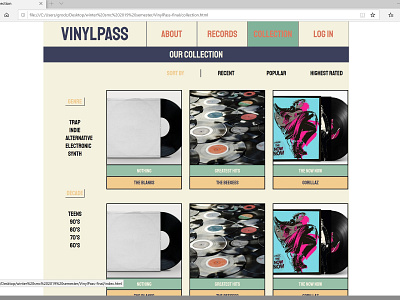 VinylPass Collection Page