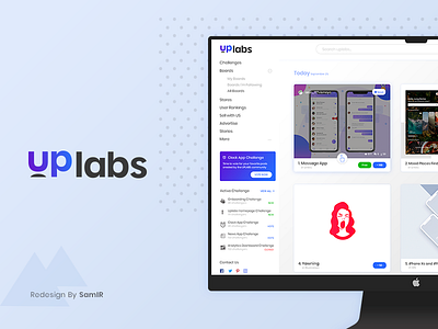 Uplabs - Website - Redesign concept challenge concept design homepage material pages redesign ui uplabs website