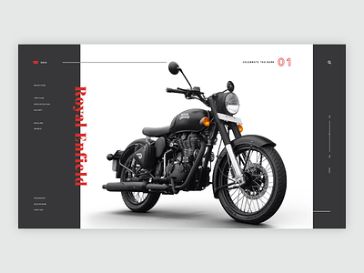 Royal Enfield - Landing Page Concept black and white concept page design app landing page landing page ui road bike royal enfield uidesign