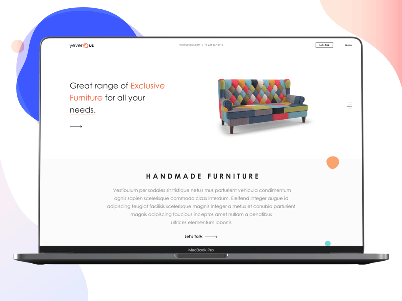 Furniture Landing Page clean concept furniture landing page orange uiux web yeverus