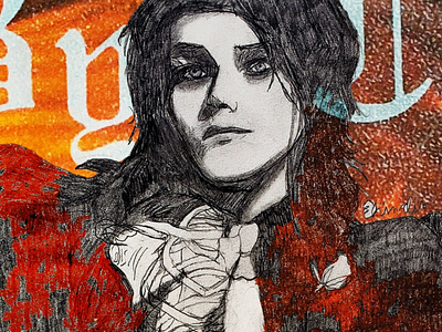 Lucifer drawing gerard way man mixed media portraits satan