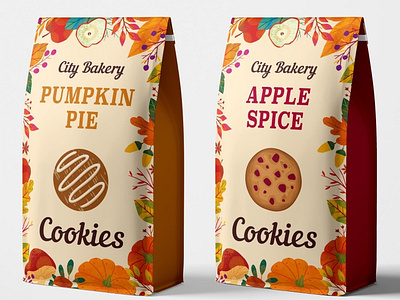 Fall Cookies apple cookies graphic design illustrator packaging pumpkin