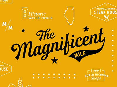 Magnificent Mile Branding branding chicago identity yellow
