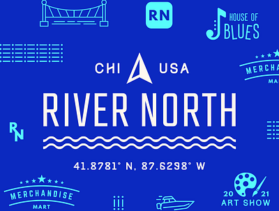 River North Branding branding chicago city coordinates identitydesign river