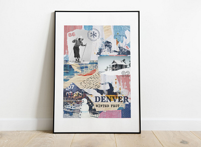 Denver Winter Fest art collage colorado denver festival frame mockup snow winter