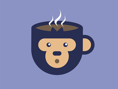 Logo Concept - Bonobo Espresso bonobo branding coffee illustration logo monkey vector