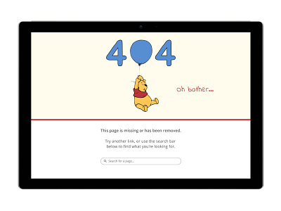 Error 404 - DailyUI Day 8 404 dailyui error error 404 ui winnie the pooh