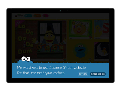 Pop-up/Overlay - DailyUI Day 16 cookies dailyui overlay pop up sesame street