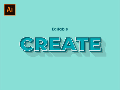 3D Text Effect Bold - Adobe Illustrator Tutorial - Editable 3dtext adobe illustrator design flatdesign text design text effect