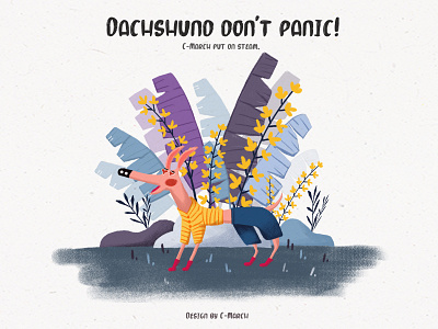 Dachshund Don't Panic ! app flat icon illustration illustrator ui ux vector web website