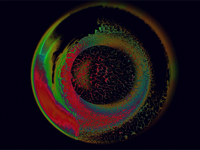 Circle animation cg cgi codeart colors displace fluids particles realtime touchdesigner tripping trippy vfx
