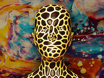 Head 2 c4d cinema4d head human voronoi