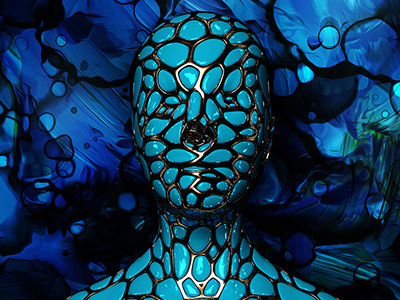 Head 4 c4d cinema4d head human voronoi