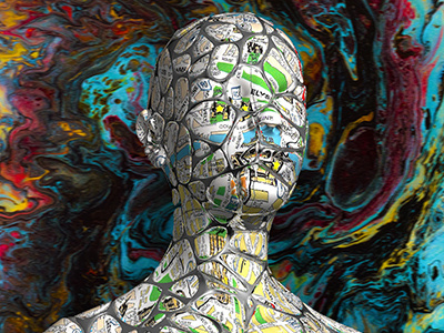 Head 5 c4d cinema4d head human voronoi