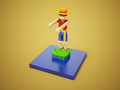 Luffy Voxel 3d anime magicavoxel voxel