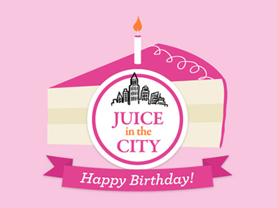 JITC Oneyear anniversary birthday cake logo one pink