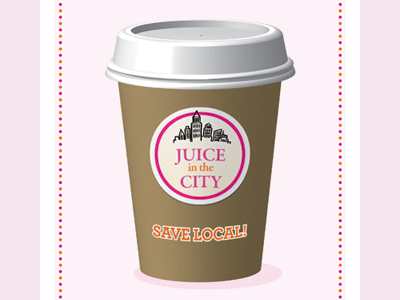 JITC Coffee Promo 3d ad coffee cup logo pink promo