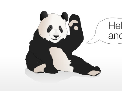 Friendly Panda black illustration panda shading white