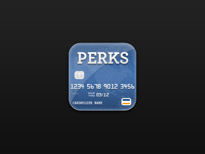 Credit Card iOS Icon w/ Shine blue credit card highlight icon ios iphone