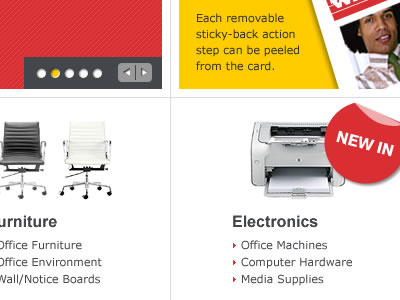 Business Supplies Website commerce red yellow