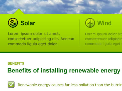 Website for renewable energy company energy green icons renewable