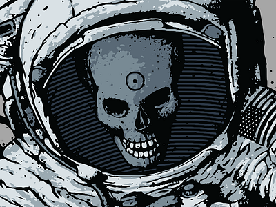 The Dead Astronaut astronaut cosmos illustration skull space tshirt vector