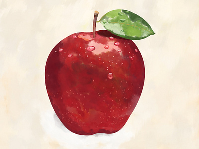 Apple apple brushes digital painting digitalart green photoshop red waterdrop