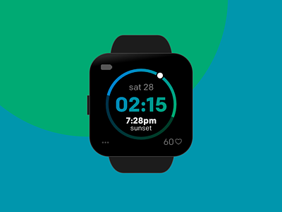 Solar Digital clock face for Fitbit Versa smartwatch app apple watch clock clockface design fitbit fitbit versa smartwatch ui design visual design watch