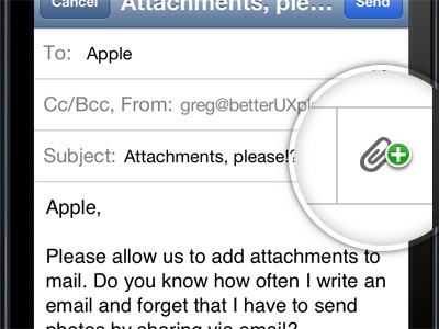 iOS Mail Attachments apple apps attachments improvements ios mail suggestions ui