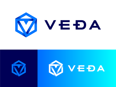 Veda Secure Blockchain asset blockchain branding crypto logo minimalistic