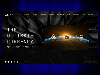 Apollo Currency 2.0 blockchain branding crypto landing ui